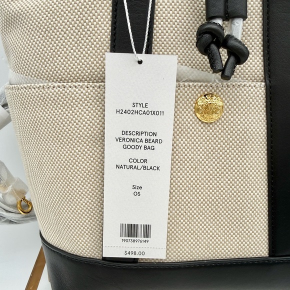 Veronica Beard Goody Bag Natural Black - Picture 10 of 15